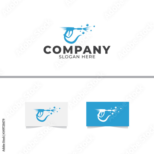 Washing Bubble Logo Design Template