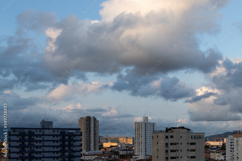 clouds over city