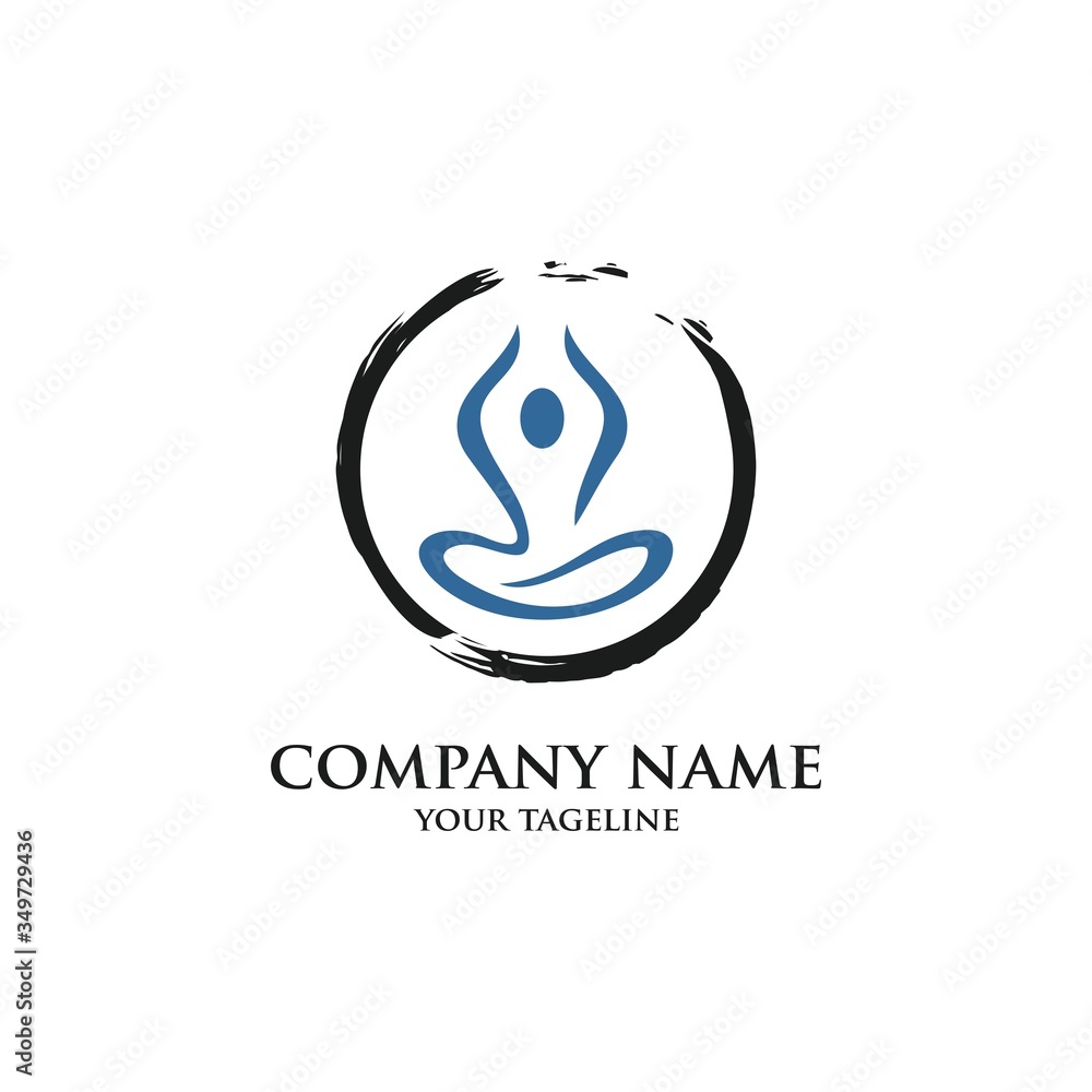 symbolis yoga icon with Circle Focus Center symbolis yoga icon with Circle Focus Center