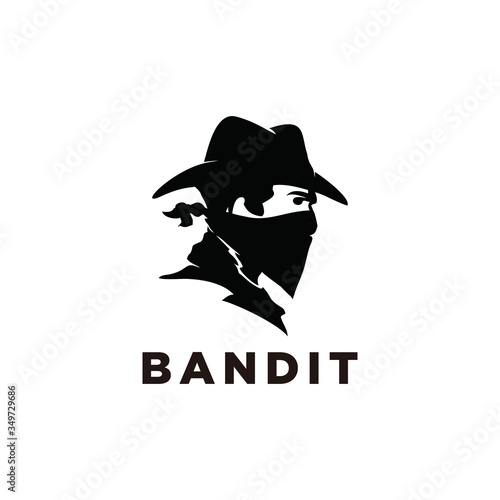 cowboy bandit with Bandana Scarf Mask illustration photo