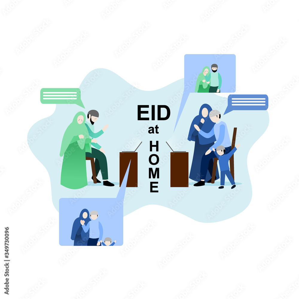 illustration vector of eid at home illustration vector of eid at home