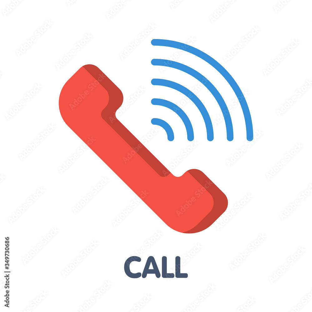Icon call contact flat style icon design  illustration on white background