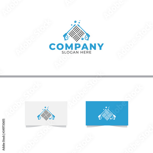 Tile Wash Logo Design Vector Template