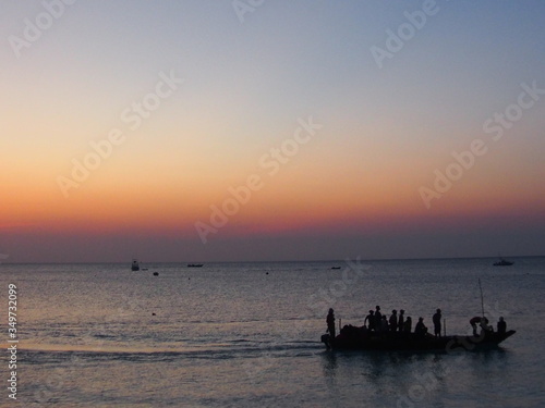 Beautiful sunsets and ships, Nungwi, Zanzibar, Tanzania