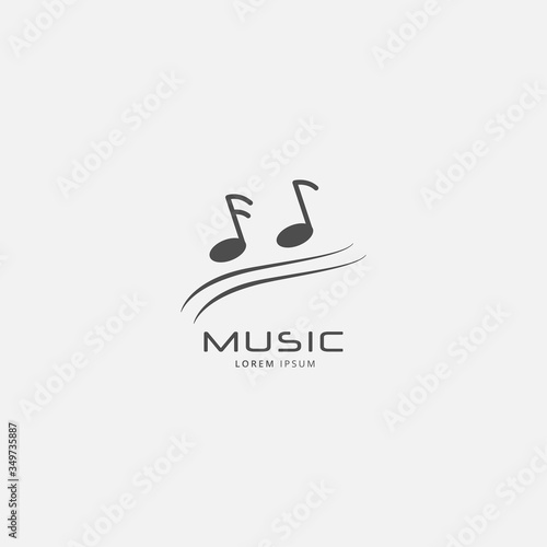 Music icon logo concept design vector template. Musical note logo vector