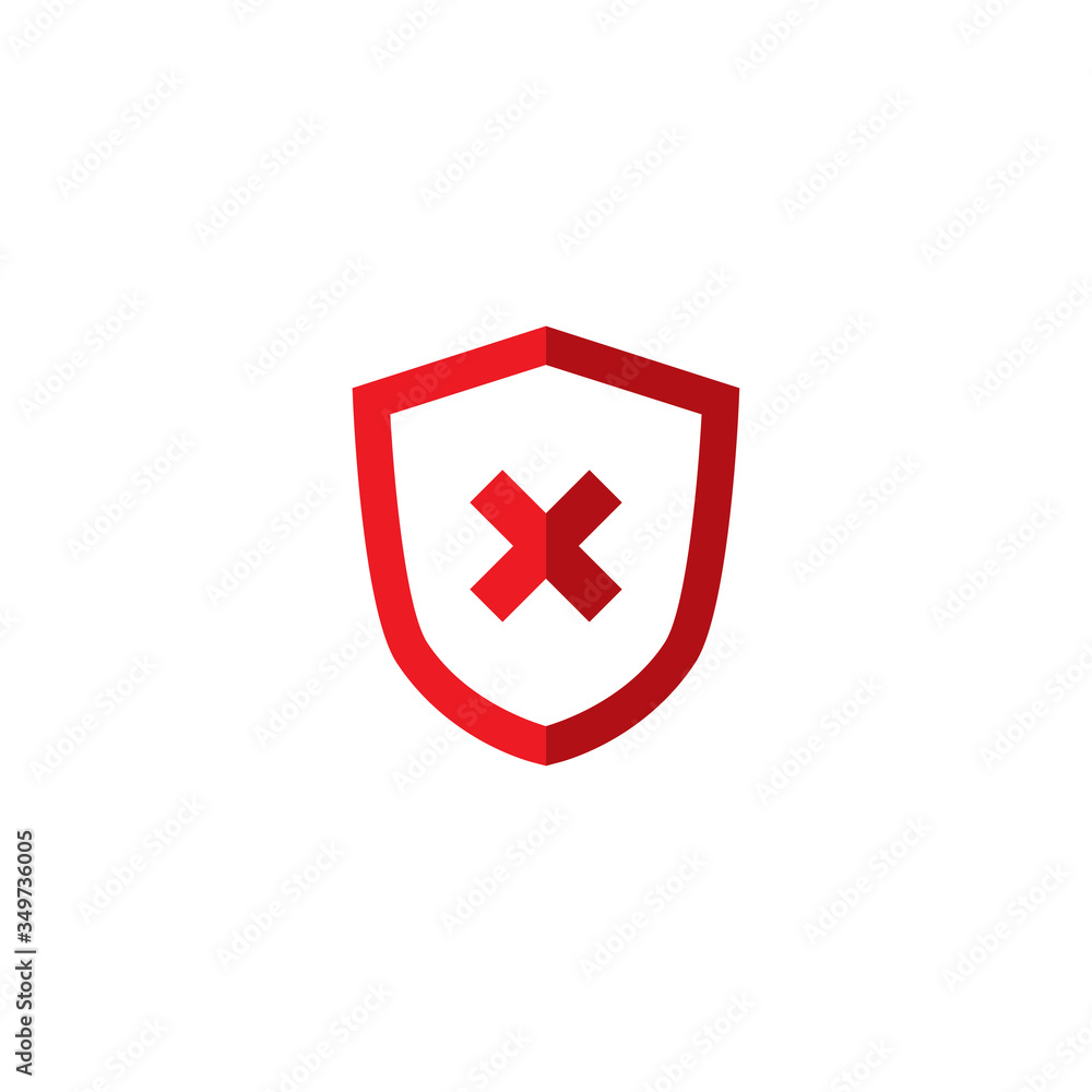 Fototapeta premium Shield Logo Template with Red Cross Sign, Shield Icon