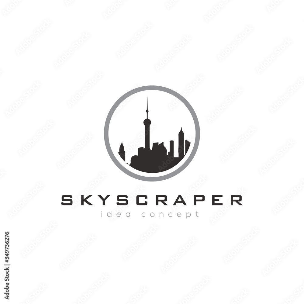 Skyscraper Logo, Building Silhouette, Skyscraper Photography, Concept Logo Design