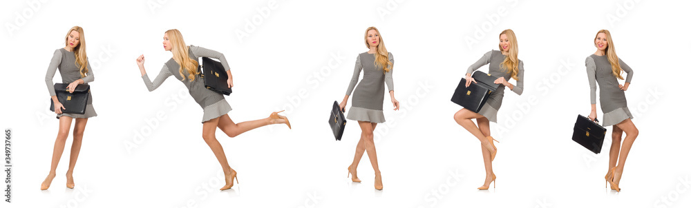 Businesswoman in business concept isolated on white Businesswoman in business concept isolated on white