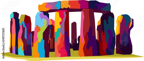 stonehenge in wpap pop art style