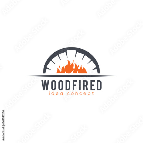 Creative Firewood Oven and Woodfired Concept Logo Design Template