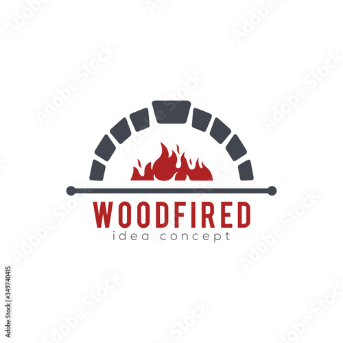 Creative Firewood Oven and Woodfired Concept Logo Design Template