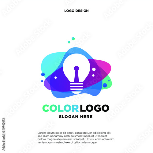 Lightbulb logo vector Colorful Theme, Business logo designs template, design concept, logo, logotype element for template