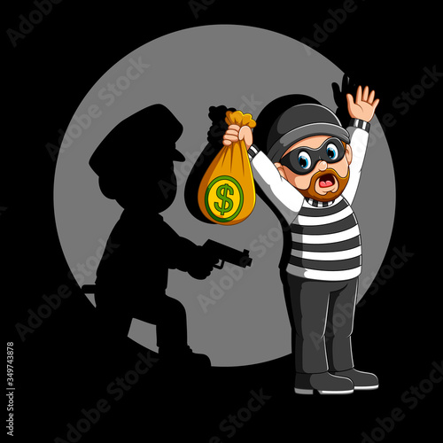 Police officer arrest the robber
