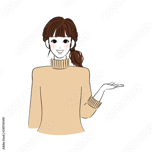 余白を手のひらにのせる女性
