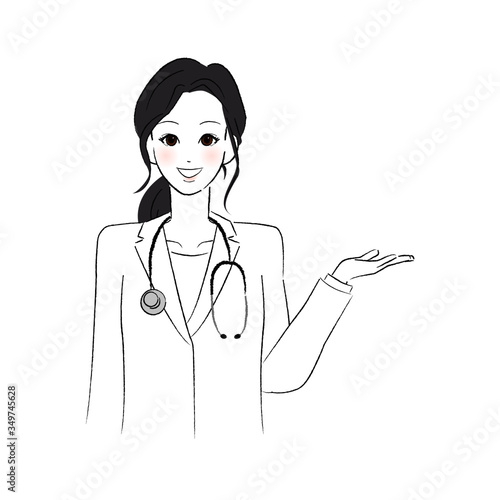 余白を手のひらにのせる女性医師