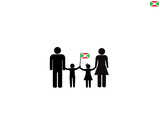 Burundian family with Burundi national flag, we love Burundi concept, sign symbol background, vector illustration.