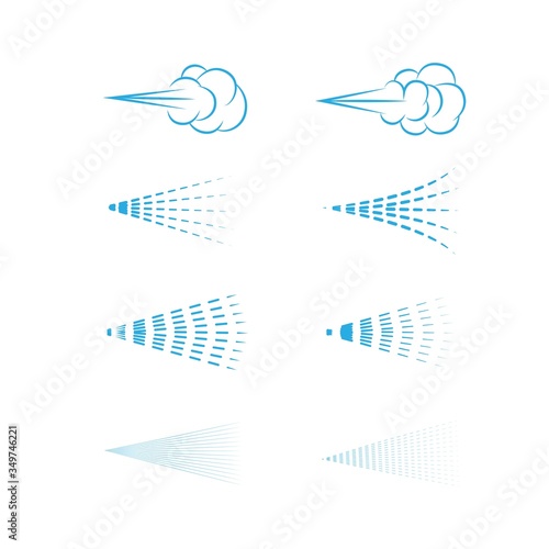 Air Spray vector, aerosol, spray cloud, fluid spray, spray icon set.