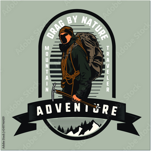 vector illustration of an hiker