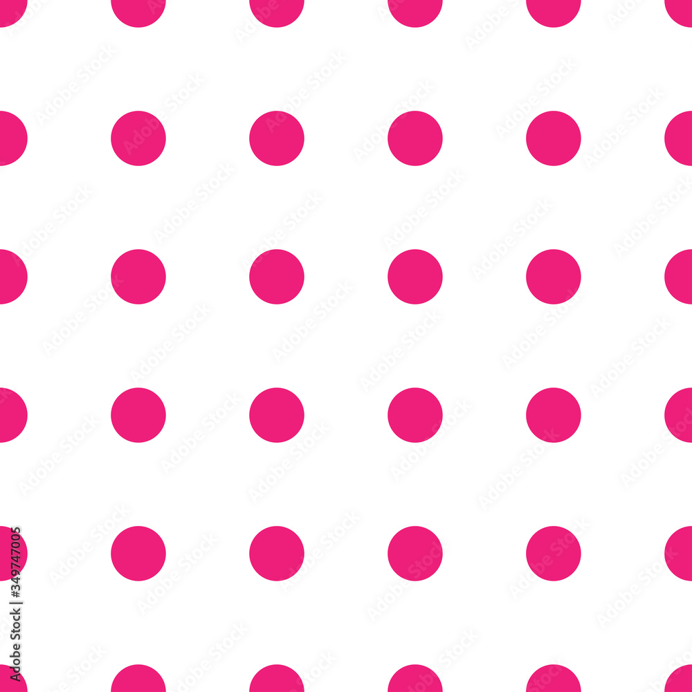 Seamless dots circle pink wallpaper pattern, vector illustration on white background