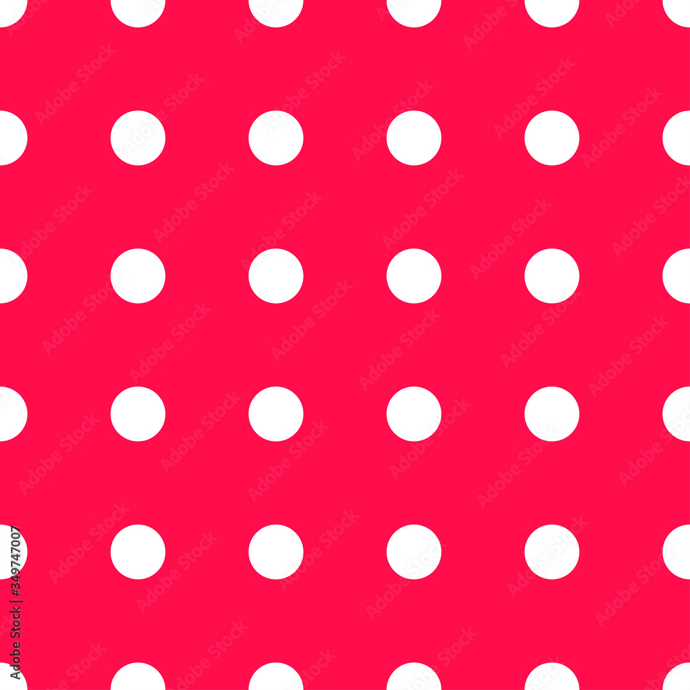 Seamless dots circle white wallpaper pattern, vector illustration on pink background