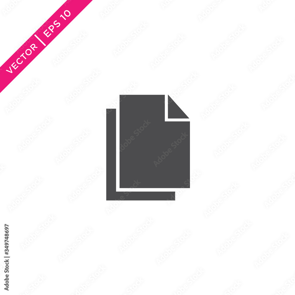 Paper Icon, Document Icon, Vector in Glyph Style Paper Icon, Document Icon, Vector in Glyph Style