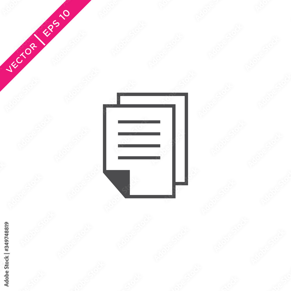 Paper Icon, Document Icon, Vector in Glyph Style Paper Icon, Document Icon, Vector in Glyph Style