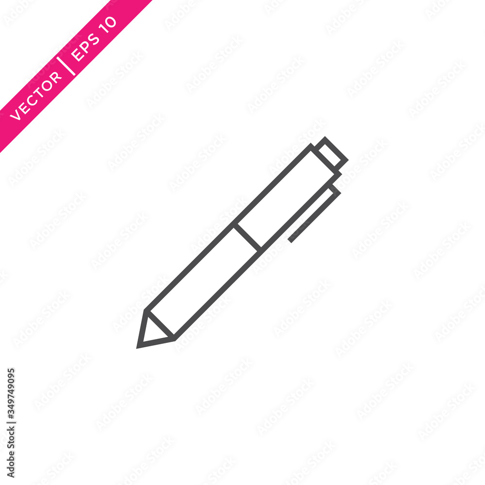 Pen Icon, Vector in Glyph Style Pen Icon, Vector in Glyph Style