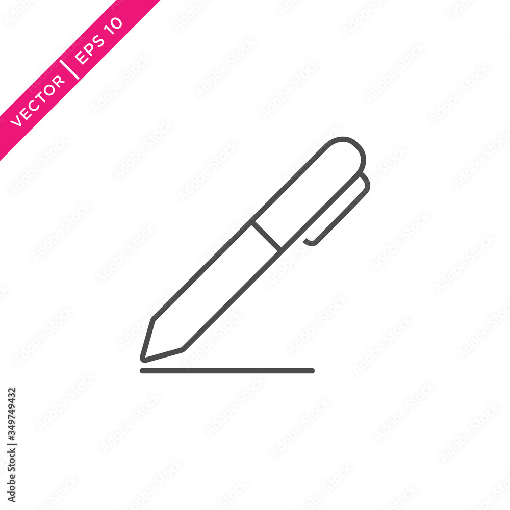 Pen Icon, Vector in Glyph Style Pen Icon, Vector in Glyph Style