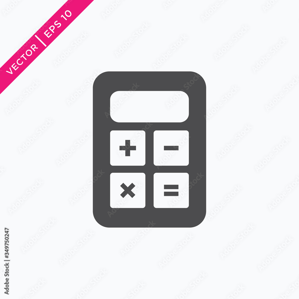 Calculator Icon, Vector in Glyph Style Calculator Icon, Vector in Glyph Style