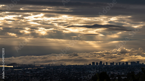 sunset over the city