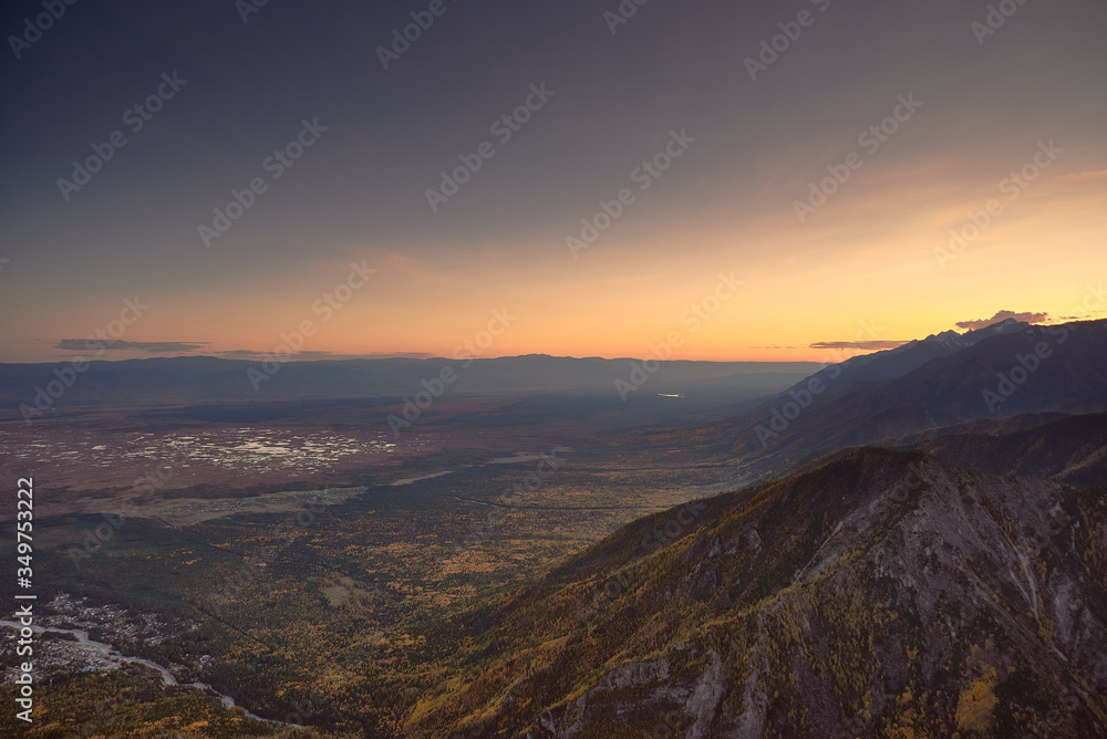 sunset in the mountains