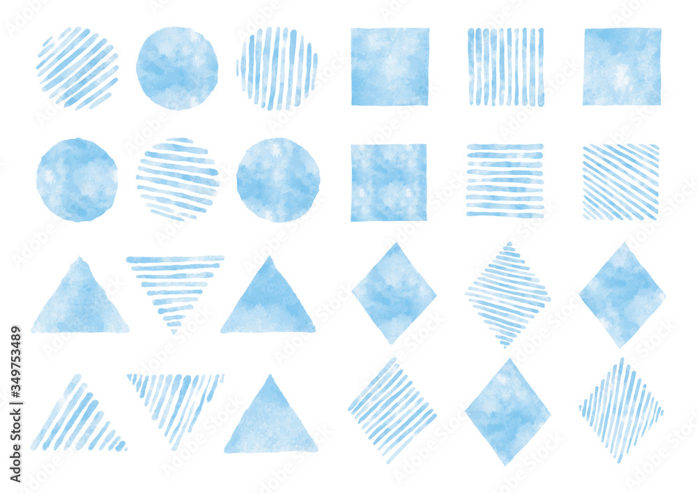 丸三角四角ダイヤ模様 水色 水彩 Stock Vector Adobe Stock 丸三角四角ダイヤ模様 水色 水彩 Stock Vector Adobe Stock