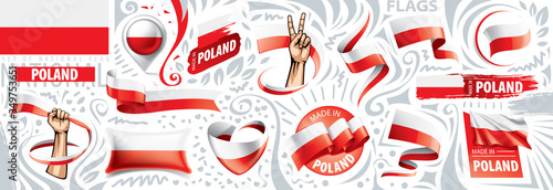 Vector set of the national flag of Poland in various creative designs