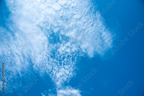 White clouds in the blue sky