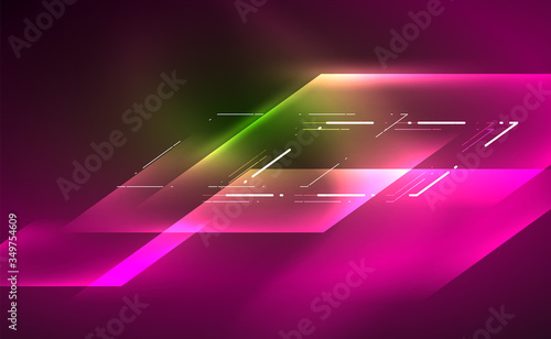 Dynamic neon shiny abstract background. Trendy abstract layout template for business or technology presentation, internet poster or web brochure cover, wallpaper