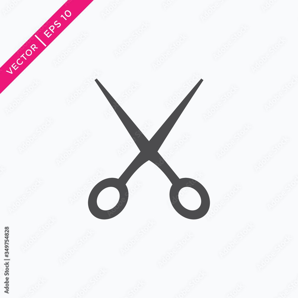 Scissors Icon, Vector in Glyph Style, Vector for Web Scissors Icon, Vector in Glyph Style, Vector for Web