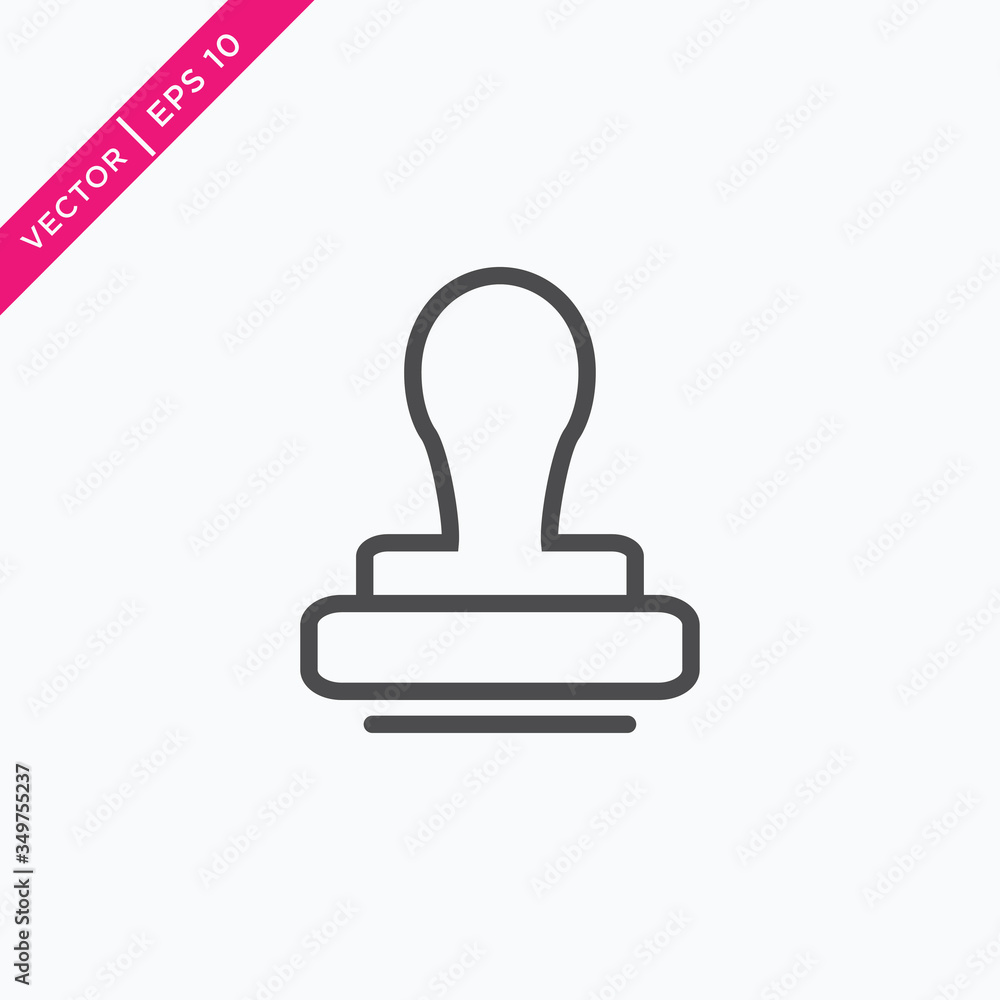 Rubber Stamp Icon, Vector in Glyph Style Rubber Stamp Icon, Vector in Glyph Style
