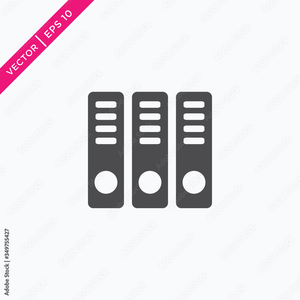 Binder Icon, Vector in Glyph Style Binder Icon, Vector in Glyph Style