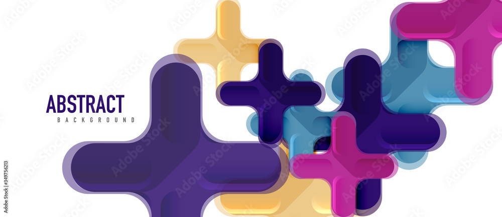 Glossy multicolored plastic style cross composition, x shape design, techno geometric modern abstract background. Trendy abstract layout template Glossy multicolored plastic style cross composition, x shape design, techno geometric modern abstract background. Trendy abstract layout template