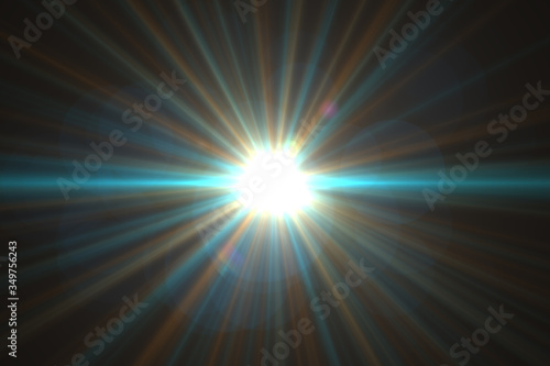 Abstract Natural Sun flare on the black background, flare light transition, effects sunlight, lens flare