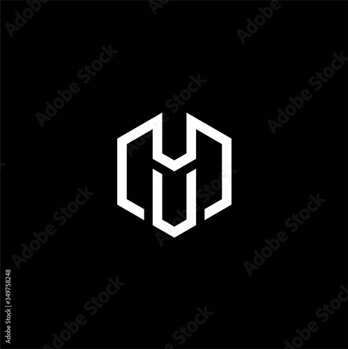 Initial M V letter Logo abstract , logo letter mv , logo mv hexagon , logo hexagon letter mv