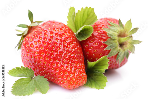 Strawberries on a white background