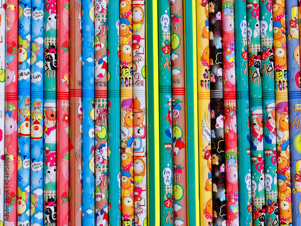 Beautiful bright patterns On the pencil Beautiful bright patterns On the pencil