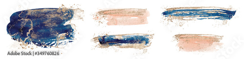 Abstract watercolor  shapes on white background. Color splashing hand drawn vector