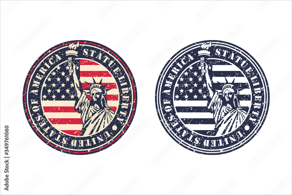 Statue Liberty united states of america vintage vector design
