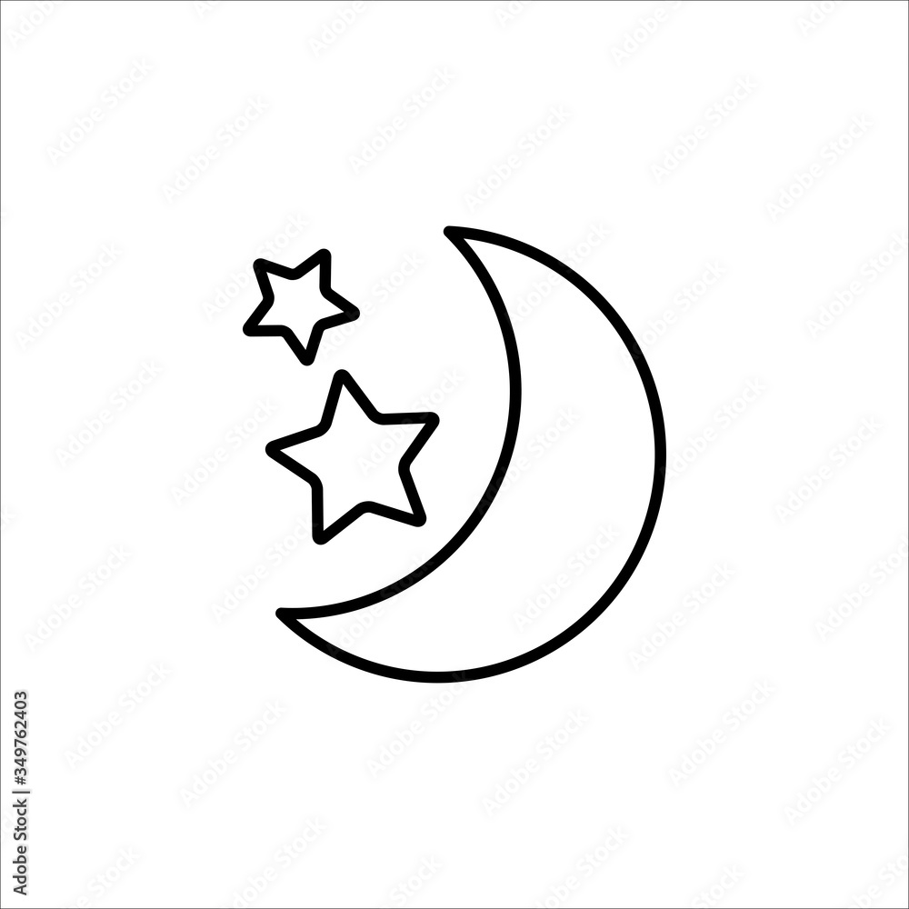 Moon And Star Icon Design Vector Template Moon And Star Icon Design Vector Template
