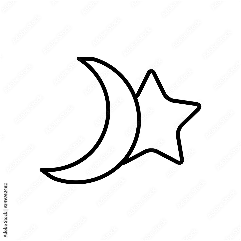Obraz premium Moon And Star Icon Design Vector Template