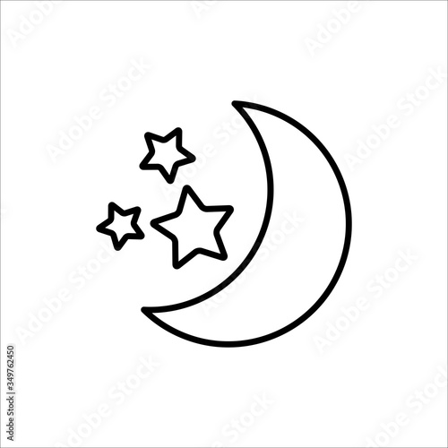 Moon And Star Icon Design Vector Template