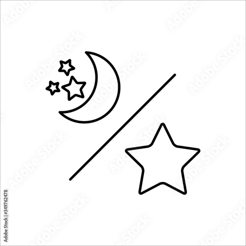Moon And Star Icon Design Vector Template