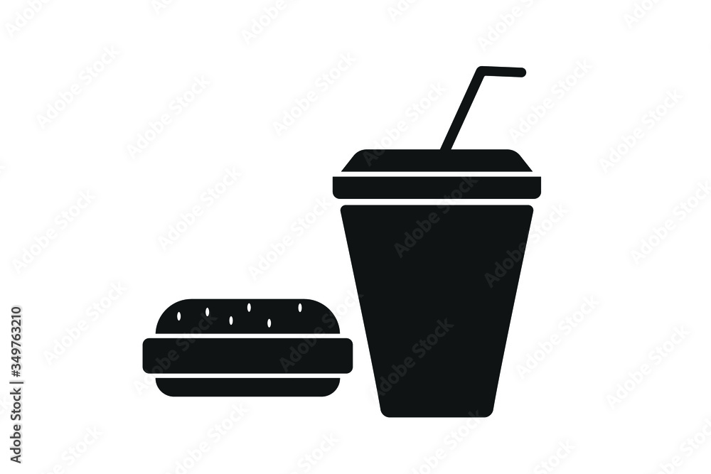 burger and drink icon burger and drink icon
